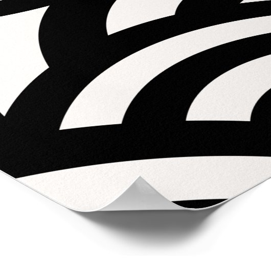 Retro  Abstracte Arches Lines Black White Poster (Hoek)