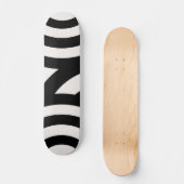 Retro  Abstracte Arches Lines Black White Skateboard (Voorkant)