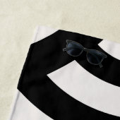 Retro  Abstracte Arches Lines Black White Strandlaken (In situ)