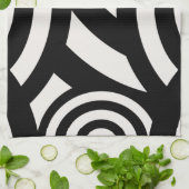 Retro  Abstracte Arches Lines Black White Theedoek (Gevouwen)