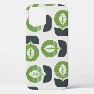 Retro Abstracte bladeren: naadloze  stijl iPhone 12 Hoesje