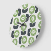 Retro Abstracte bladeren: naadloze stijl Grote Klok (Hoek)