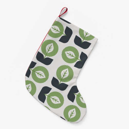 Retro Abstracte bladeren: naadloze  stijl Kleine Kerstsok (Voorkant (Hangend))