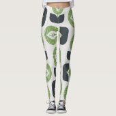 Retro Abstracte bladeren: naadloze  stijl Leggings (Voorkant)