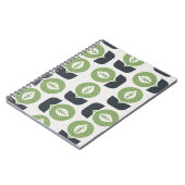 Retro Abstracte bladeren: naadloze  stijl Notitieboek (Linkerzijde)