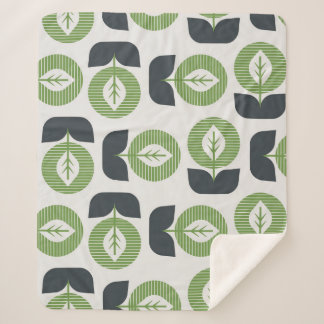 Retro Abstracte bladeren: naadloze  stijl Sherpa Deken