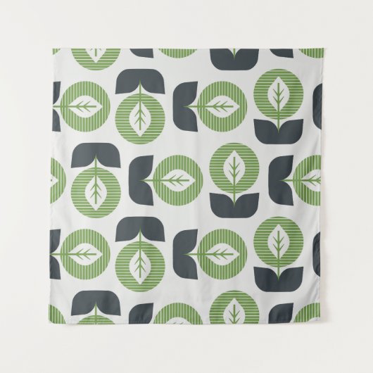 Retro Abstracte bladeren: naadloze  stijl Wandkleed (Voorkant (horizontaal))