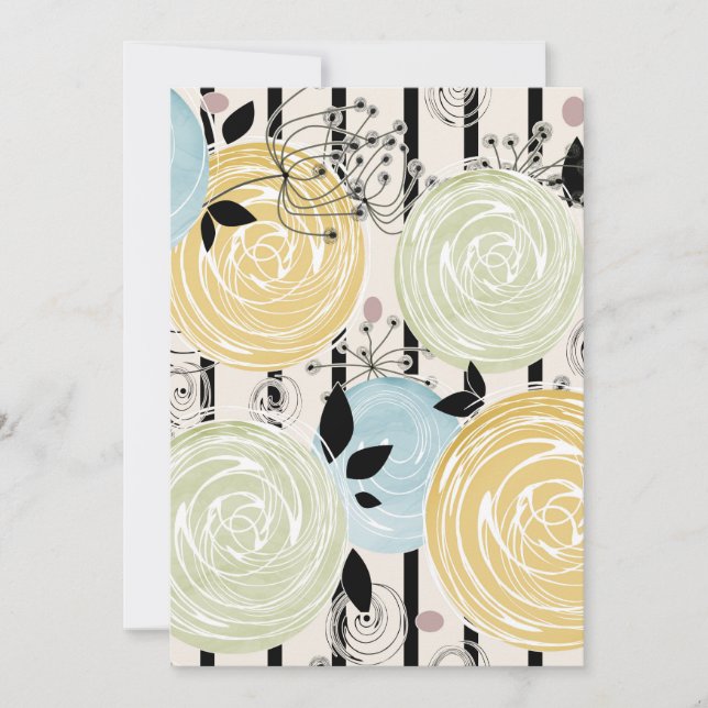 Retro, abstracte bloemen (Voorkant)