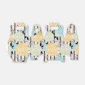 Retro, abstracte bloemen bedankdoosjes (Uitgevouwen)