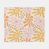 Retro abstracte bloemen fleece deken (Voorkant (Horizontaal))