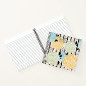 Retro, abstracte bloemen notitieboek (Binnen)