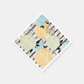 Retro, abstracte bloemen servet (Hoek)