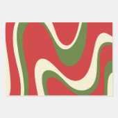 Retro Abstracte Boho Trippy kerstpatronen Inpakpapier Vel (Voorkant 3)