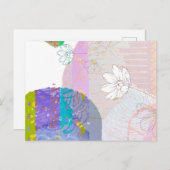 Retro Abstracte Floral Collage Briefkaart (Voorkant / Achterkant)