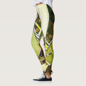 Retro Abstracte graffiti Geometrische stadshand Leggings (Links)
