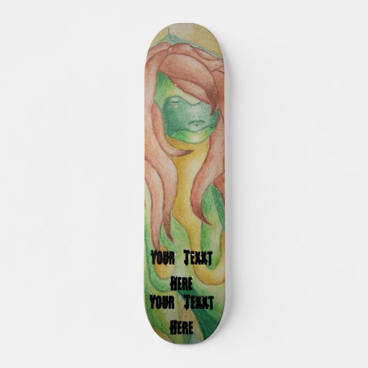 retro - abstracte groene straatstijl skateboard (Voorkant)