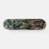 retro - abstracte groene straatstijl skateboard (Horizontaal)