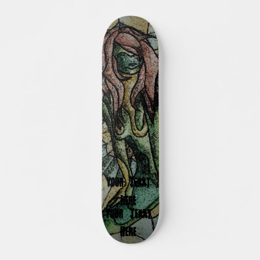 retro - abstracte groene straatstijl skateboard (Voorkant)