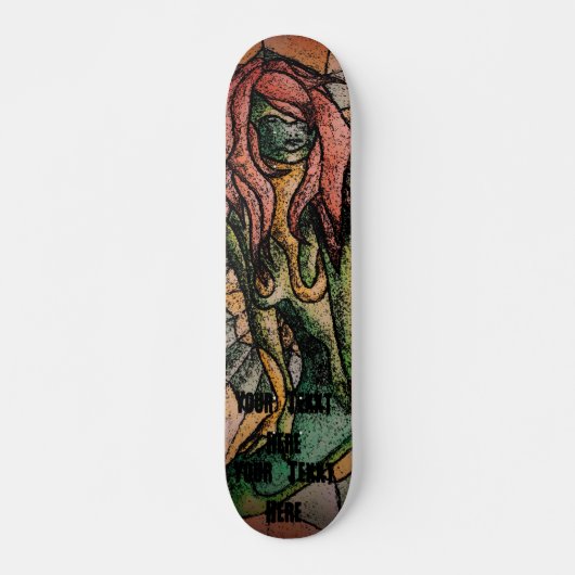 retro - abstracte groene straatstijl skateboard (Voorkant)