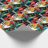 Retro Abstracte Kerstmis Cadeaupapier (Hoek)