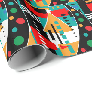 Retro Abstracte Kerstmis Cadeaupapier