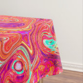 Retro Abstracte koraal en Paarse marmer Swirl Tafelkleed (Voorbeeld)