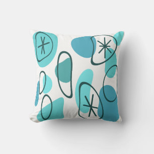 Retro Abstracte kunst Rocks Turquoise Kussen