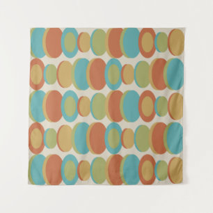 Retro Abstracte kunstcirkels veelkleurig Wandkleed