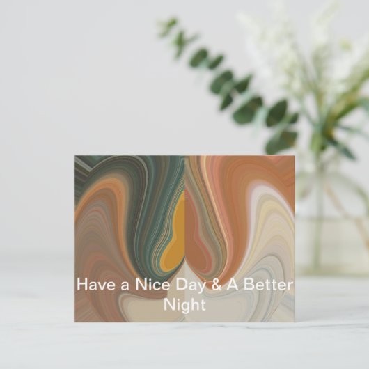 Retro Abstracte kunstdruk Briefkaart (Staand voorkant)