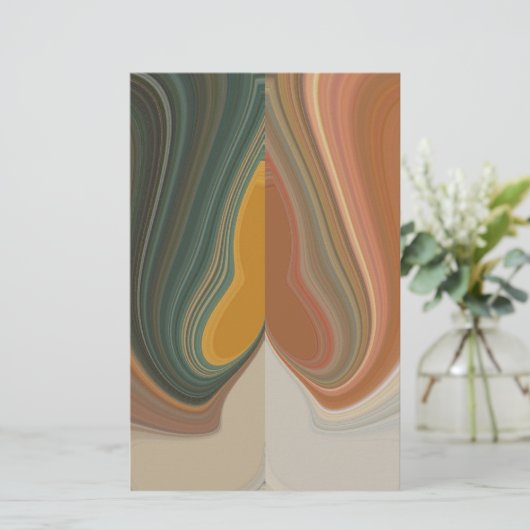 Retro Abstracte kunstdruk Briefpapier (Staand voorkant)