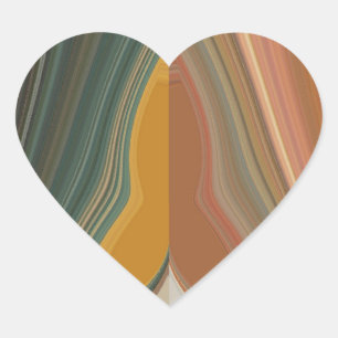 Retro Abstracte kunstdruk Hart Sticker