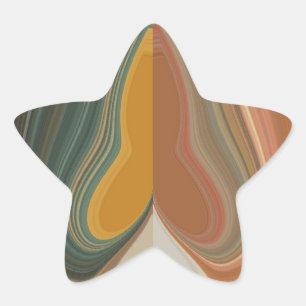 Retro Abstracte kunstdruk Ster Sticker