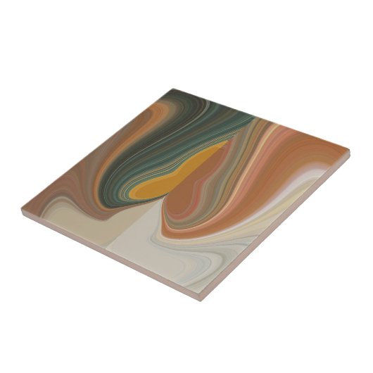 Retro Abstracte kunstdruk Tegeltje (Zijkant)