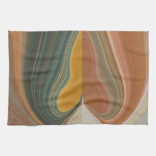 Retro Abstracte kunstdruk Theedoek