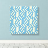 Retro Abstracte optische illusie kubussen patroon Canvas Afdruk (Insitu (Houten vloer))