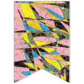 Retro abstracte partijbanner met roze en groene vlaggetjes (Eerste vlag)