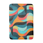 RETRO Abstracte Patroon Kleurrijke Mid Century Mod Badmat (Voorkant Verticaal)