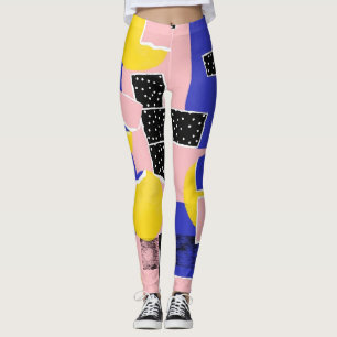 Retro Abstracte Penseelstreek (10) Leggings