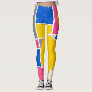 Retro Abstracte Penseelstreek (15) Leggings