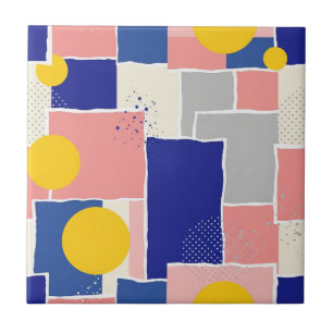 Retro Abstracte Penseelstreek (16) Tegeltje