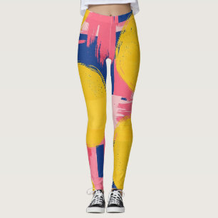 Retro Abstracte Penseelstreek (3) Leggings