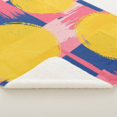 Retro Abstracte Penseelstreek (3) Sherpa Deken (3/4)