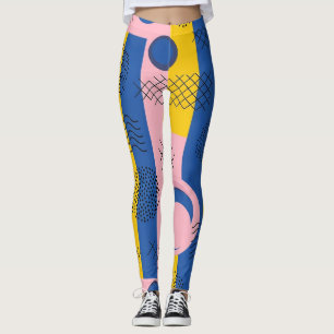 Retro Abstracte Penseelstreek (9) Leggings
