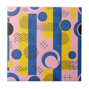 Retro Abstracte Penseelstreek (9) Tegeltje
