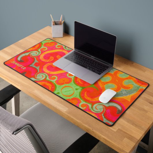 Retro Abstracte Speelse Boho Design Naam Bureaumat (Kantoor 2)