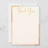 Retro Abstracte Stripes Chic Custom Wedding Bedankkaart (Voorkant)