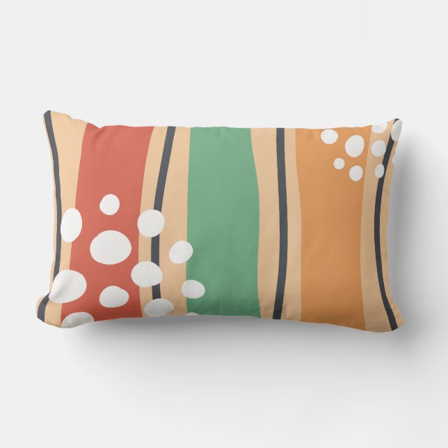 Retro abstracte vorm boho kunst kussen (Voorkant)