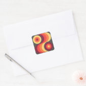 Retro Abstracte Wavy Rainbow Squares Abstracte Art Vierkante Sticker (Envelop)