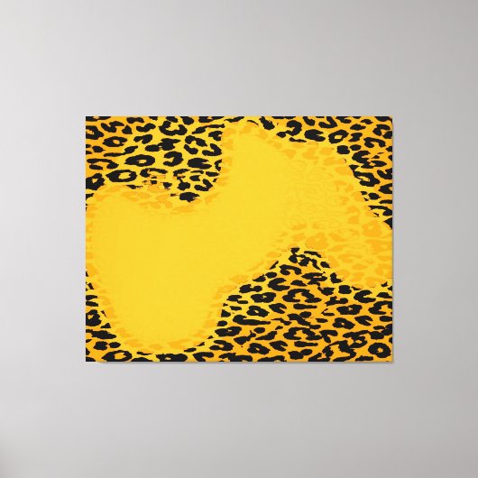 Retro Abstracte wegwerphuid (geel, zwart) Canvas Afdruk (Voorkant)