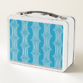Retro Abstracte witte lijnen op blauw patroon (Achterkant)